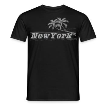 NEW YORK BEACH NYC SPORT USA ATHLETIC NYC HUMOUR - T-shirt homme - noir - Devant - AI Model Male 178 light (178cm)