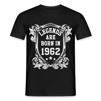 Legenden Geboren 1962 – Vintage Schild - Männer T-Shirt - Schwarz - Vorne - AI Model Male 178 light (178cm)