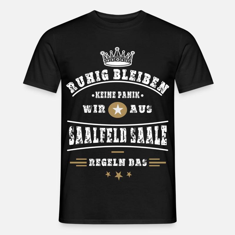 Saalfeld, Thüringen - Männer T-Shirt - Schwarz