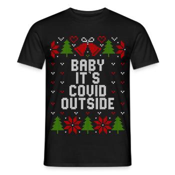 Ugly Christmas Baby It's Covid Outside - Men's T-Shirt - black - Front - AI Model Male 178 light (178cm)
