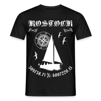 Rostock - Männer T-Shirt - Schwarz - Vorne - AI Model Male 178 light (178cm)