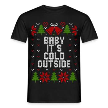 Ugly christmas sweater / Baby it's cold outside - Männer T-Shirt - Schwarz - Vorne - AI Model Male 178 light (178cm)