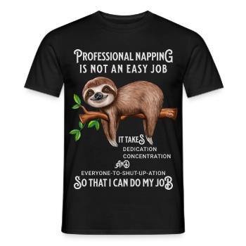 Cute Sloth Funny Saying Office Humor - Men's T-Shirt - black - Front - AI Model Male 178 light (178cm)