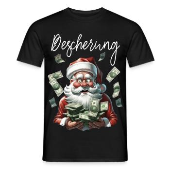 Geldregen Santa Weihnachten Weihnachtsmann - Männer T-Shirt - Schwarz - Vorne - AI Model Male 178 light (178cm)