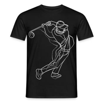 Golfer Skizze - Männer T-Shirt - Schwarz - Vorne - AI Model Male 178 light (178cm)