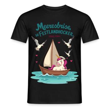Sail unicorn ahoy ! - Men's T-Shirt - black - Front - AI Model Male 178 light (178cm)