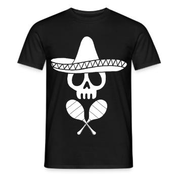 Crâne mexicain blanc - T-shirt homme - noir - Devant - AI Model Male 178 light (178cm)