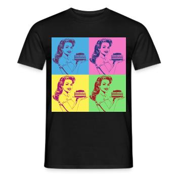 Baking Cake Baking Queen Baking Fairy Baker Pop Art - Men's T-Shirt - black - Front - AI Model Male 178 light (178cm)