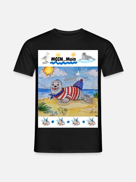 EG Urlaub I Seehund I Nordsee I Geschenkidee - Männer T-Shirt - Schwarz
