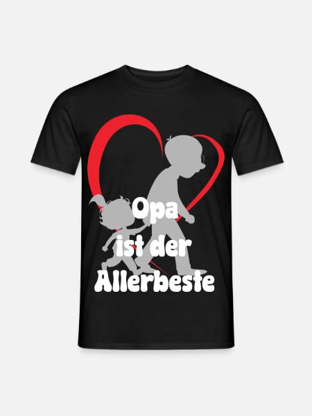 Opa ist der Allerbeste Opa mit Enkelin - Männer T-Shirt - Schwarz