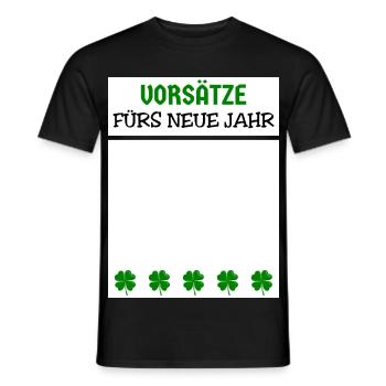 Neujahr Silvester Kleeblatt Vorsätze Neues Jahr - Männer T-Shirt - Schwarz - Vorne - AI Model Male 178 light (178cm)