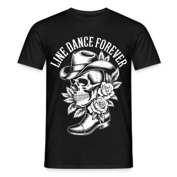 Lust for Life Skull with Flower Hat - Men's T-Shirt - black - Front - AI Model Male 178 light (178cm)