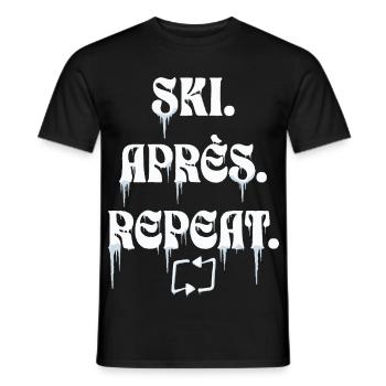 Ski Après Repeat - T-shirt homme - noir - Devant - AI Model Male 178 light (178cm)