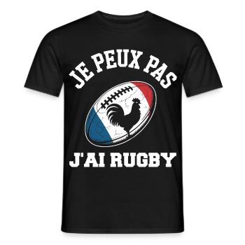 I can't I have rugby - Men's T-Shirt - black - Front - AI Model Male 178 light (178cm)