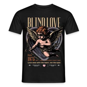 Blind Love 1975 Retro Cupid - Männer T-Shirt - Schwarz - Vorne - AI Model Male 178 light (178cm)
