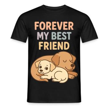 Süße Hunde Best Friend Pastell Grafik Design - Männer T-Shirt - Schwarz - Vorne - AI Model Male 178 light (178cm)