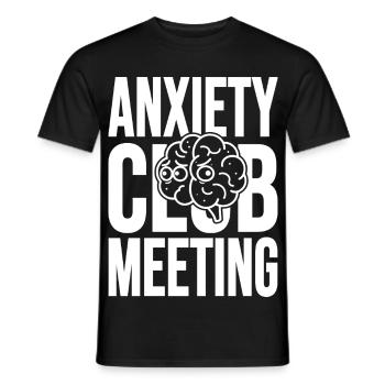 Réunion du Club de l’Anxiété avec le Cerveau - T-shirt homme - noir - Devant - AI Model Male 178 light (178cm)