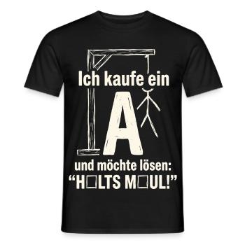 Galgenmännchen: Ich kaufe ein A - Halts Maul - Männer T-Shirt - Schwarz - Vorne - AI Model Male 178 light (178cm)