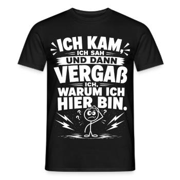 Ich kam, ich sah und dann vergaß ich - Männer T-Shirt - Schwarz - Vorne - AI Model Male 178 light (178cm)