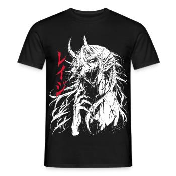 Scary Demon Horror Girl - Men's T-Shirt - black - Front - AI Model Male 178 light (178cm)