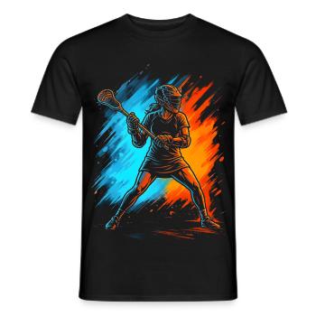 Lacrosse Spieler Damen Lacrosse Mädchen Kinder - Männer T-Shirt - Schwarz - Vorne - AI Model Male 178 light (178cm)