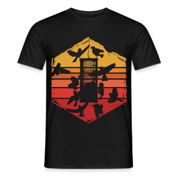 Bird Feeding - Men's T-Shirt - black - Front - AI Model Male 178 light (178cm)