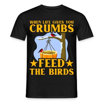 Quand la vie vous donne des miettes, nourrissez les oiseaux - T-shirt homme - noir - Devant - AI Model Male 178 light (178cm)