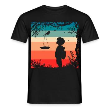 Bird Feeding - Men's T-Shirt - black - Front - AI Model Male 178 light (178cm)