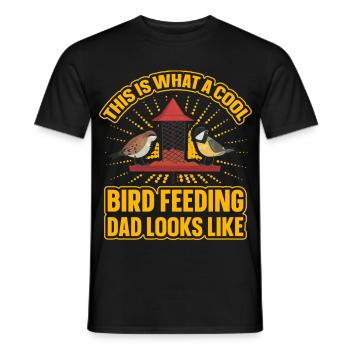 Voici à quoi ressemble un papa qui nourrit un oiseau cool - T-shirt homme - noir - Devant - AI Model Male 178 light (178cm)