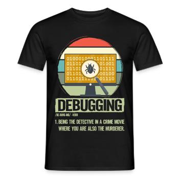 Débogage - T-shirt homme - noir - Devant - AI Model Male 178 light (178cm)