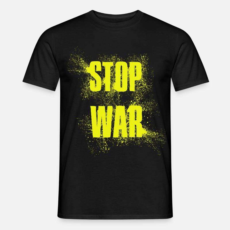 STOP WAR – NO WAR - PEACE - Männer T-Shirt - Schwarz