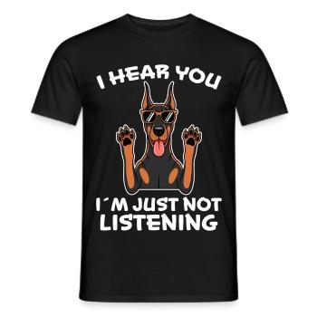 Doberman Disant Chiens Drôle Doberman Cadeau - T-shirt homme - noir - Devant - AI Model Male 178 light (178cm)