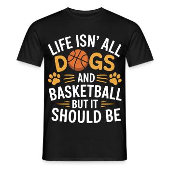 Basketball Spruch Hunde Lustig Basketball Geschenk - Männer T-Shirt - Schwarz - Vorne - AI Model Male 178 light (178cm)