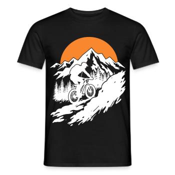 Aventure en VTT dans la nature - T-shirt homme - noir - Devant - AI Model Male 178 light (178cm)