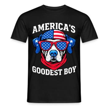 Le meilleur chien d’Amérique - T-shirt homme - noir - Devant - AI Model Male 178 light (178cm)