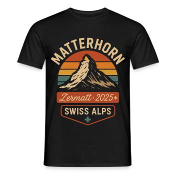 Matterhorn Zermatt Mountains Switzerland Alps Mountain - Men's T-Shirt - black - Front - AI Model Male 178 light (178cm)