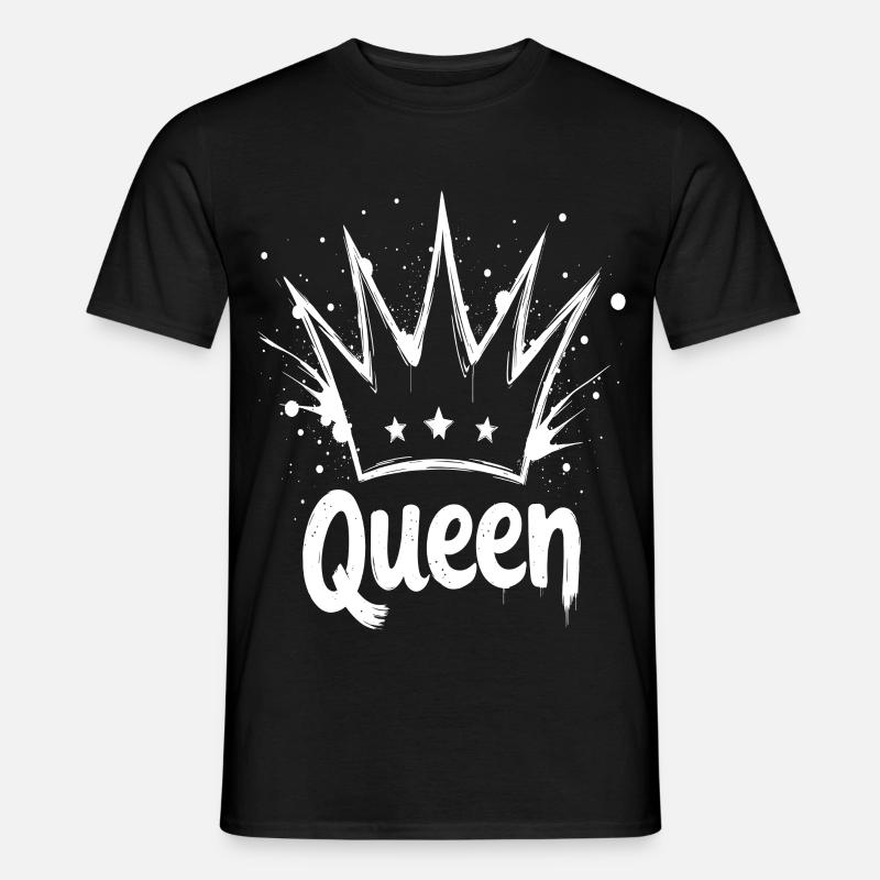 Queen Krone Splash - Männer T-Shirt - Schwarz