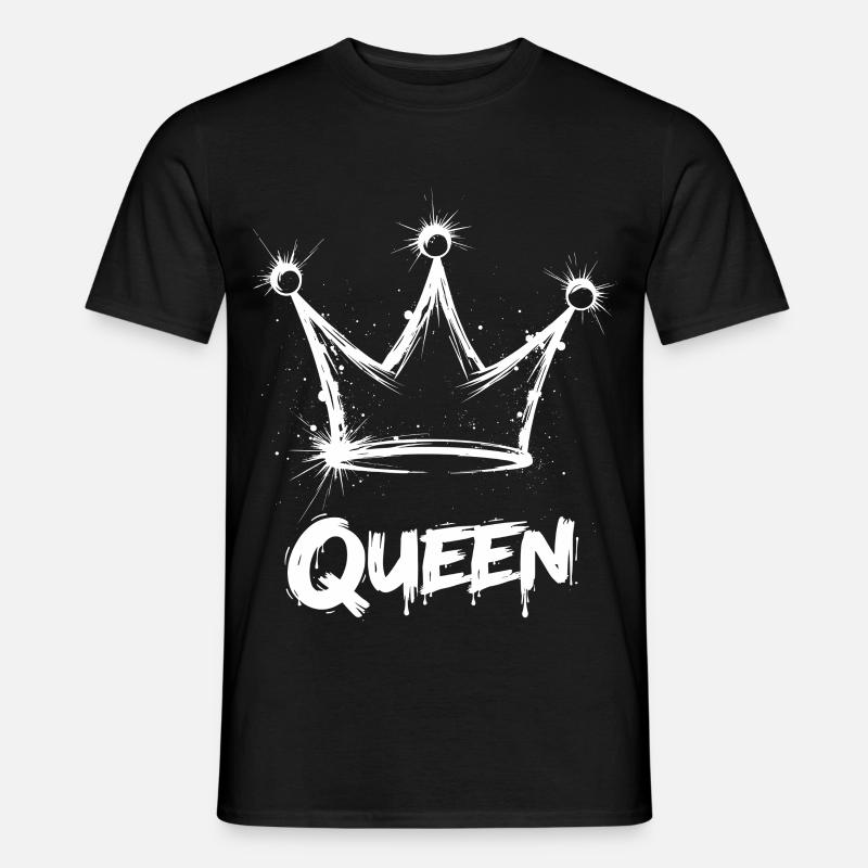 Queen Krone Splash - Männer T-Shirt - Schwarz