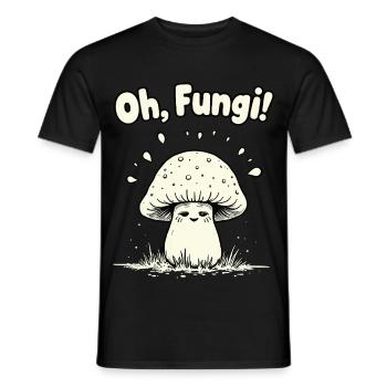 Oh, Fungi! Lustiger Pilz - Männer T-Shirt - Schwarz - Vorne - AI Model Male 178 light (178cm)