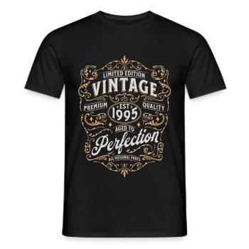 Anniversaire 1995 - T-shirt homme - noir - Devant - AI Model Male 178 light (178cm)