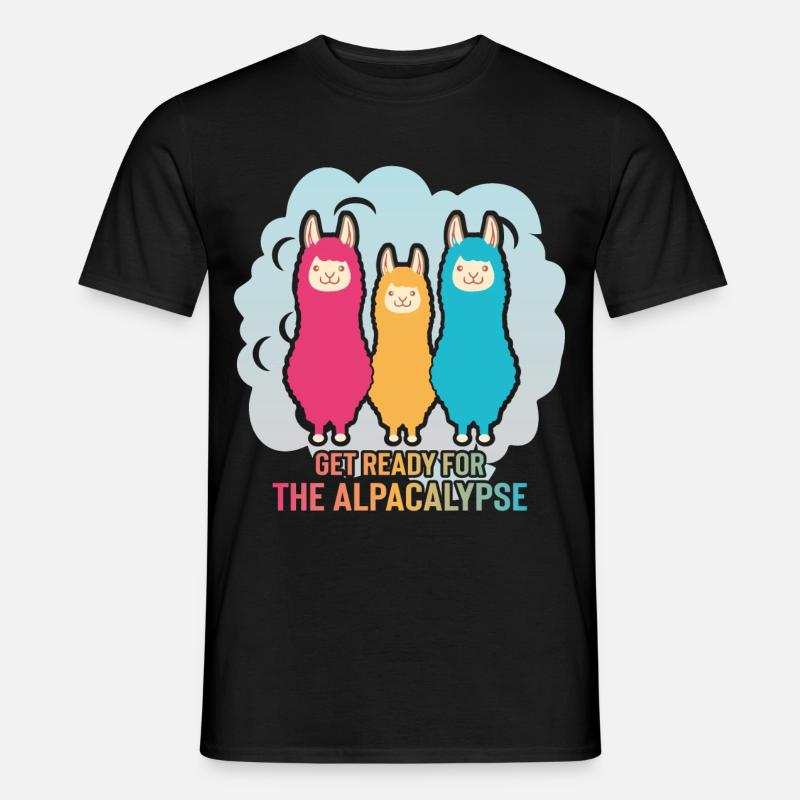 Alpacalypse Alpaka Apokalypse - Männer T-Shirt - Schwarz