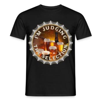 JE JUGE LA SÉLECTION DE BIÈRES - T-shirt homme - noir - Devant - AI Model Male 178 light (178cm)