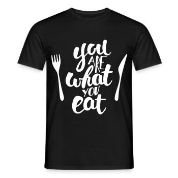 Vegan You Are What You Eat - Men's T-Shirt - black - Front - AI Model Male 178 light (178cm)