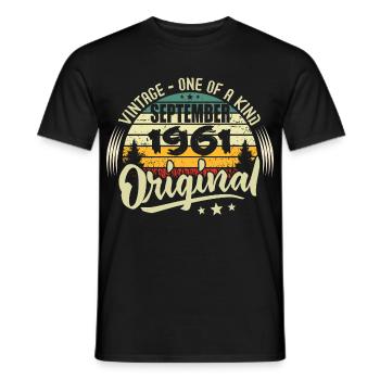 Septembre 1961 Anniversaire 1961 Septembre 1961 - T-shirt homme - noir - Devant - AI Model Male 178 light (178cm)