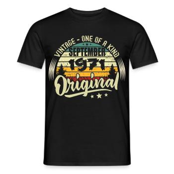 Septembre 1971 Anniversaire 1971 Septembre 1971 - T-shirt homme - noir - Devant - AI Model Male 178 light (178cm)