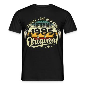 September 1985 Anniversary 1985 September 1985 - Men's T-Shirt - black - Front - AI Model Male 178 light (178cm)
