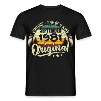 Septembre 1981 Anniversaire 1981 Septembre 1981 - T-shirt homme - noir - Devant - AI Model Male 178 light (178cm)