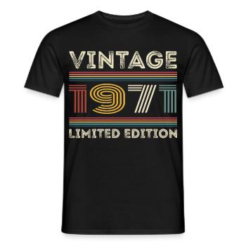 1971 Birthday 1971 Retro 1971 Gift 1971 - Men's T-Shirt - black - Front - AI Model Male 178 light (178cm)