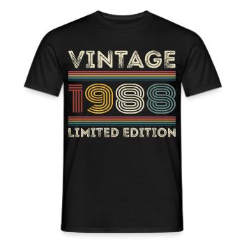 1988 Geburtstag 1988 Retro 1988 Geschenk 1988 - Männer T-Shirt - Schwarz - Vorne - AI Model Male 178 light (178cm)