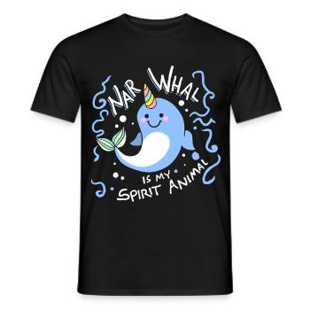 Narwhal is my Spirit Animal - Men's T-Shirt - black - Front - AI Model Male 178 light (178cm)